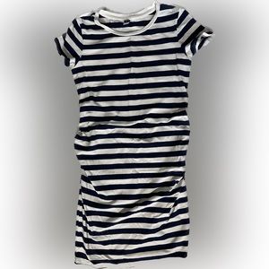 Maternity Old Navy Dress Blue White Stripes
